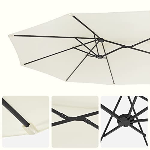 Dobbelt parasol - ekstra stor - med hængende - 460 x 270 cm - beige