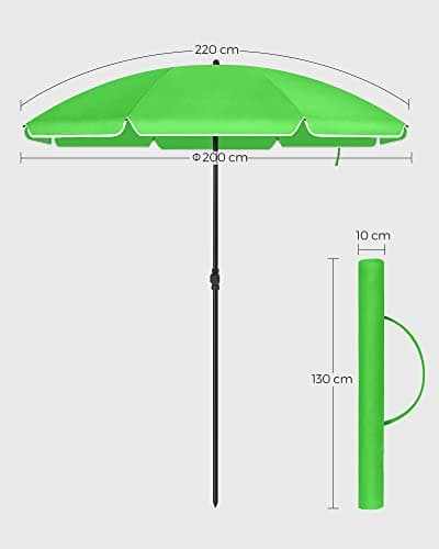 Garden Parasol - Ø 200 cm - Strandparaplu - Tiltable - Green