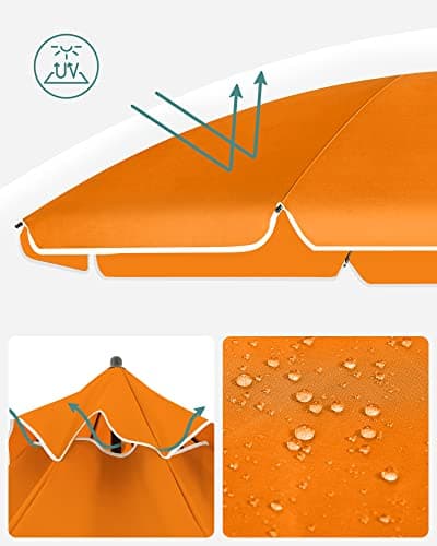 Garden Parasol - Ø 200 cm - Solbeskyttelse - Strandparasol - Orange