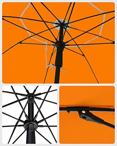 Garden Parasol - Ø 200 cm - Solbeskyttelse - Strandparasol - Orange