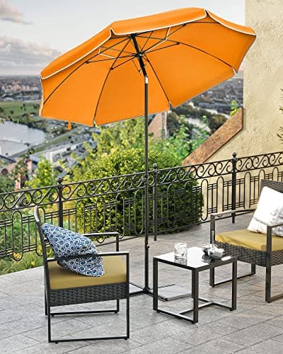 Garden Parasol - Ø 200 cm - Solbeskyttelse - Strandparasol - Orange