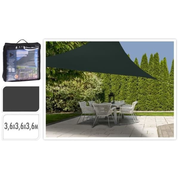 ProGarden Shade Cloth 3,6x3,6x3,6 m Mörkgrå triangel