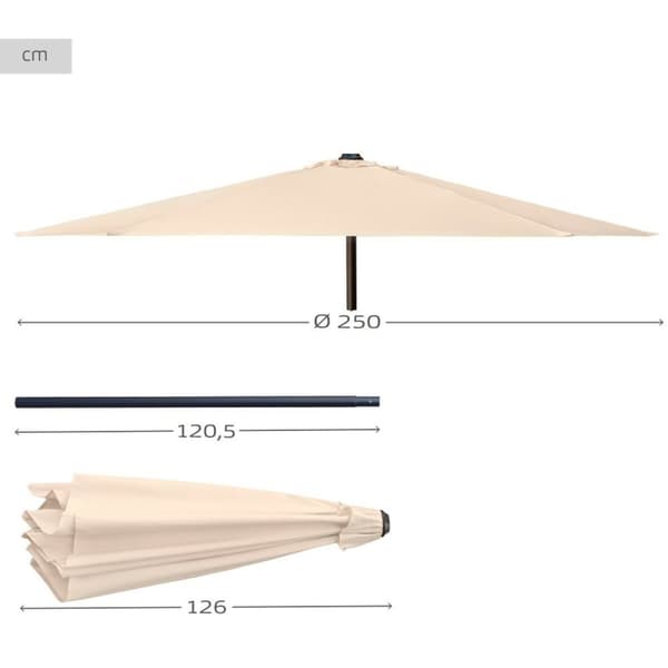 Napernyő Aktive Beige Ø 250 cm