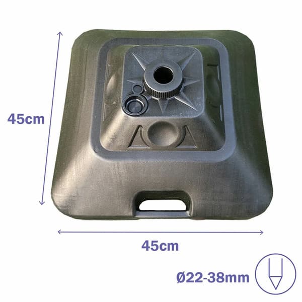 Parasollfot Marbueno Svart 45 x 27 x 45 cm Fyrkantig
