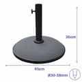 Miniatyrbillede 2 af 2: Marbueno Base Parasoll Rund Beton 45x36 cm 20KG Grå Have, Pool og Terrasse 10449