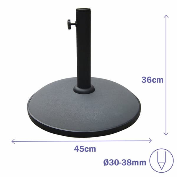 Marbueno Base Parasoll Rund Beton 45x36 cm 20KG Grå Have, Pool og Terrasse 10449