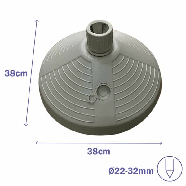 Marbueno Base Umbrella Rund Plast 38x38x14 cm 10L Hvid Have, Pool, Terrasse 10502