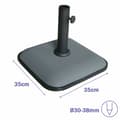 Miniatyrbillede 2 af 2: Marbueno Base Parasoll Beton 35X35X5,2 cm 11KG Grå Have, Pool, Terrasse 10454