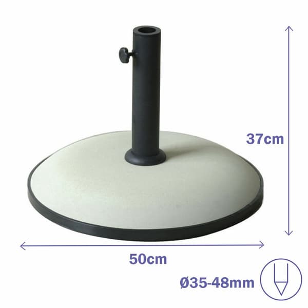 Marbueno Base Parasoll Rund Cement 50x37 cm 25KG Hvid Have, Pool, Terrasse 10453