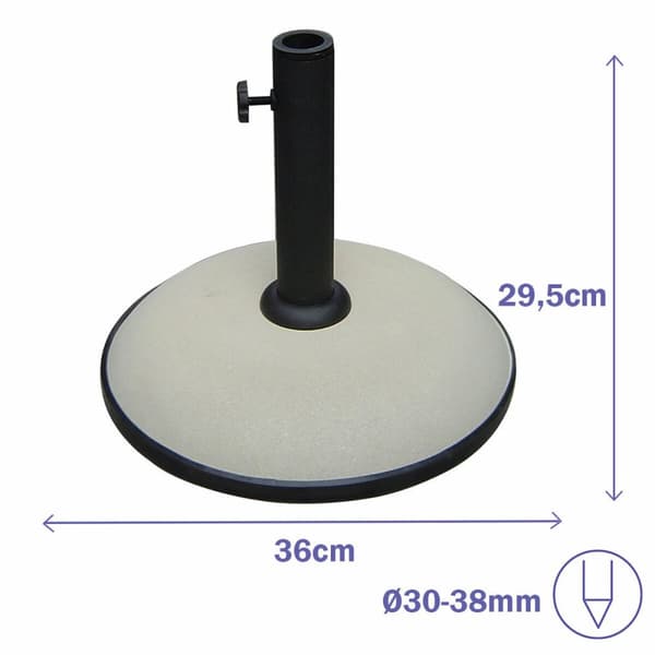 Marbueno Base Parasol Rund Cement 36x29,5 cm 11KG Hvid Have, Pool, Terrasse 10445