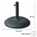 Miniatyrbillede 2 af 2: Marbueno Base Parasoll Rund Beton 41,5x35 cm 15KG Sort Have, Pool, Terrasse 10447