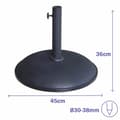Miniatyrbillede 2 af 2: Marbueno Base Parasol Rund Cement 45x36 cm 20KG Sort Have, Pool og Terrasse 10450