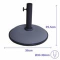 Miniatyrbillede 2 af 2: Marbueno Base Parasoll Rund Cement 36x29,5 cm 11KG Grå Have, Pool, Terrasse 10442