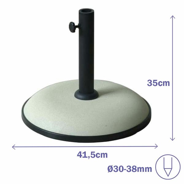 Marbueno Base Umbrella Rund Cement 41,5x35 cm 15KG Hvid Have, Pool og Terrasse
