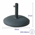 Miniatyrbillede 2 af 2: Marbueno Base Parasoll Rund Cement 50x37 cm 25KG Sort Have, Pool og Terrasse 10452