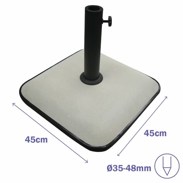 Base for parasoll Marbueno Hvit 45 x 7 x 45 cm Kvadrat