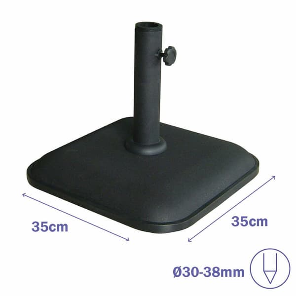Base for parasoll Marbueno Svart 35 x 5 x 35 cm Kvadrat