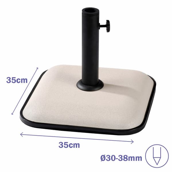 Base for parasoll Marbueno Hvit 35 x 5 x 35 cm Kvadrat