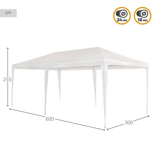 Huvimaja Aktive 300 x 255 x 600 cm Metalli Valkoinen Muovinen