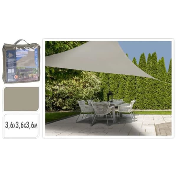 ProGarden Shade tyg 3,6x3,6x3,6 m Sand Triangel