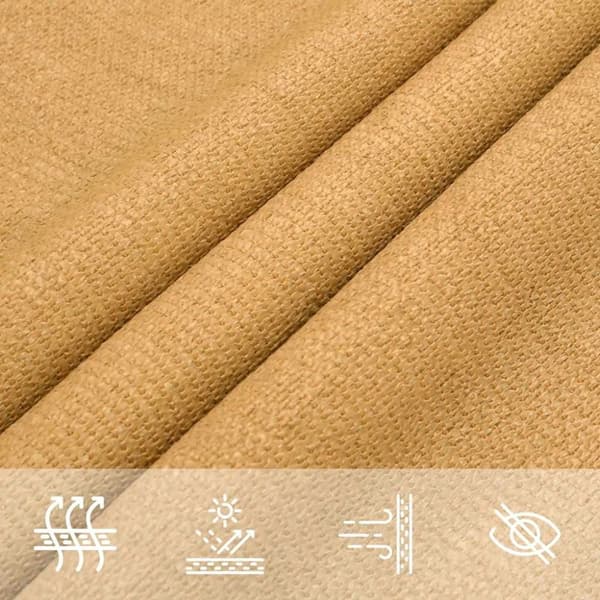 vidaXL Solseil 160 g/m² trekantet sand 6x6x6 m HDPE