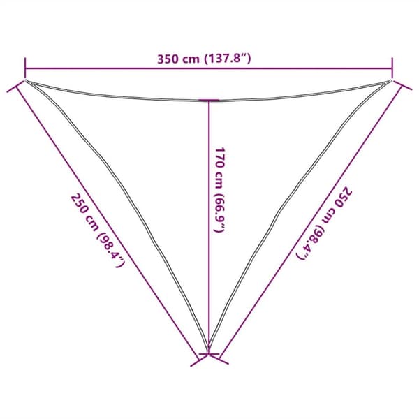 vidaXL solsejl 2,5x2,5x3,5 m 160 g/m² trekantet HDPE sandfarvet