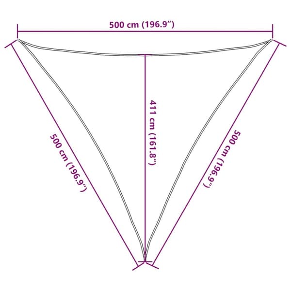 vidaXL Solseil 160 g/m² trekantet oransje 5x5x5 m HDPE