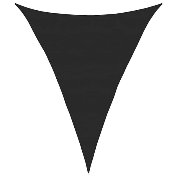 vidaXL solsejl 5x7x7 m 160 g/m² trekantet HDPE sort