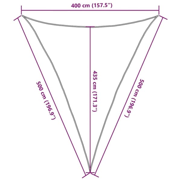 vidaXL Solseil 160 g/m² trekantet blå 4x5x5 m HDPE