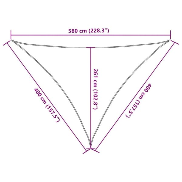 vidaXL solsejl 4x4x5,8 m 160 g/m² trekantet HDPE blå