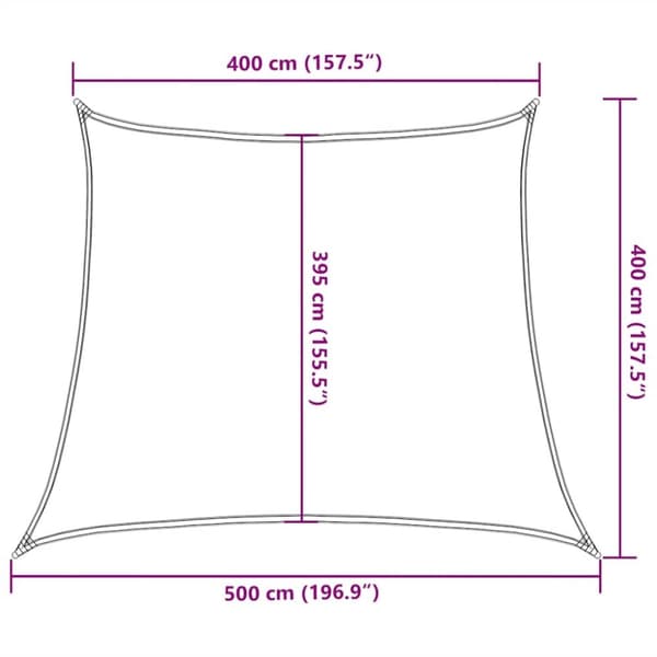 vidaXL solsejl 4/5x4 m 160 g/m² HDPE lysegrøn