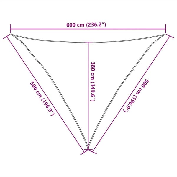 vidaXL Solseil 160 g/m² trekantet blå 5x5x6 m HDPE