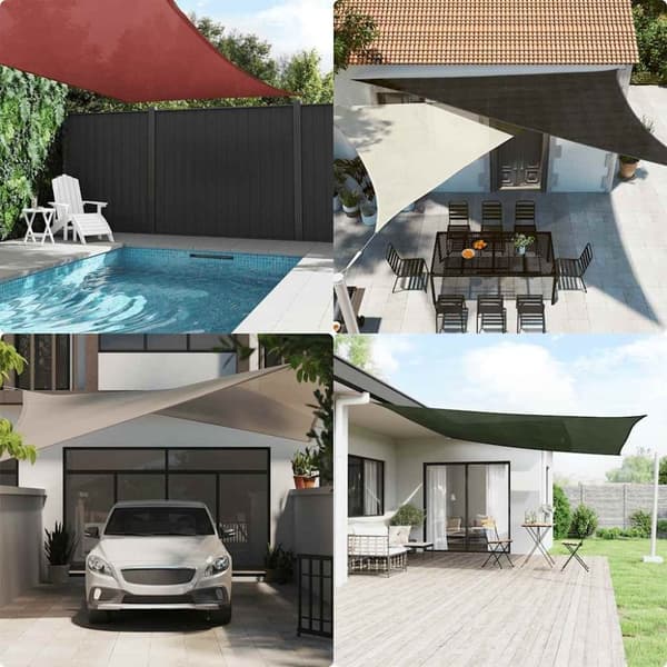 vidaXL solsejl 6x7 m 160 g/m² rektangulær HDPE gul