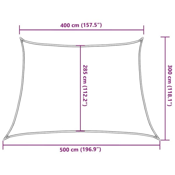 vidaXL solsejl 4/5x3 m 160 g/m² trapezformet HDPE gul