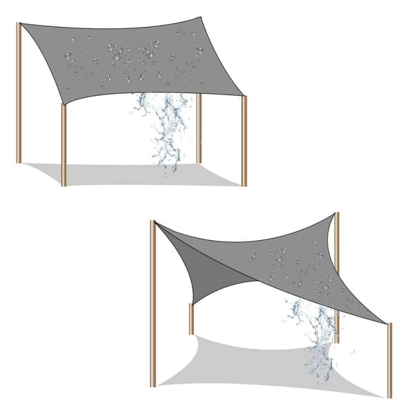 Solskærm, HDPE, 3 x 5 m, Sandgul