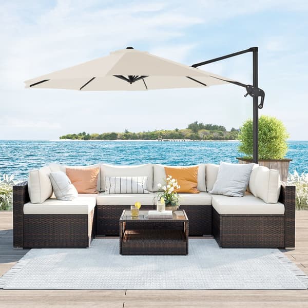 Ampelschirm, parasol, Ø 300 cm, Beige