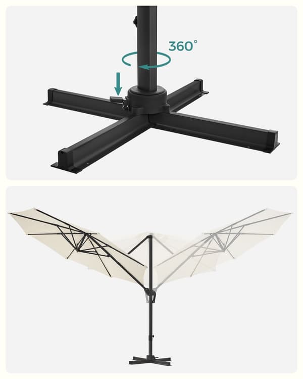 Ampelschirm, parasol, Ø 300 cm, Beige
