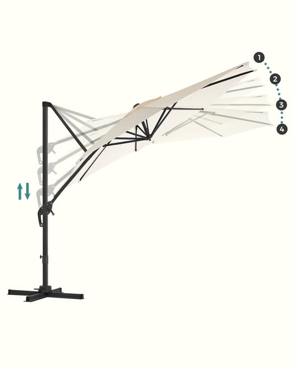 Ampelschirm, parasol, Ø 300 cm, Beige