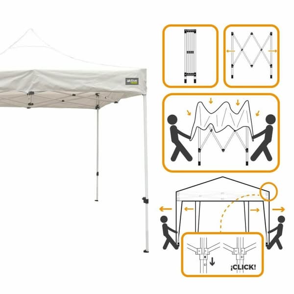 Gazebo Colorbaby Hopfällbar Justerbar höjd Stål 300 x 300 x 220 cm