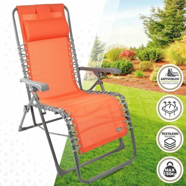 Šezlongas Aktive Oranssi tekstilė 160 x 52 x 76 cm