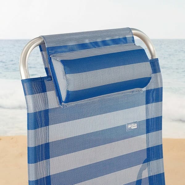 Liggende lounder Aktive Blå Hvid 149 x 49 x 78 cm tekstil Aluminium
