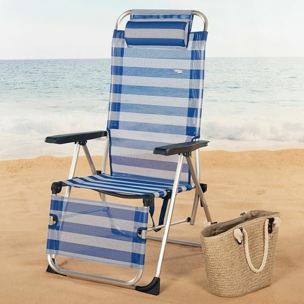 Liggende lounder Aktive Blå Hvid 149 x 49 x 78 cm tekstil Aluminium