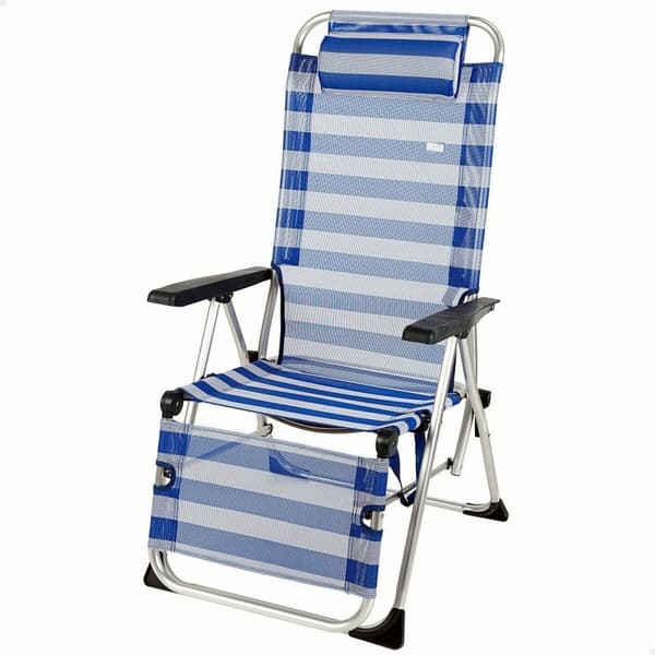 Liggende lounder Aktive Blå Hvid 149 x 49 x 78 cm tekstil Aluminium
