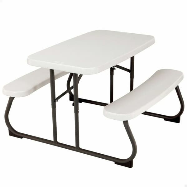 Picnic bord Lifetime Foldbar Flødefarvet Stål 82,5 x 90 x 53,5 cm