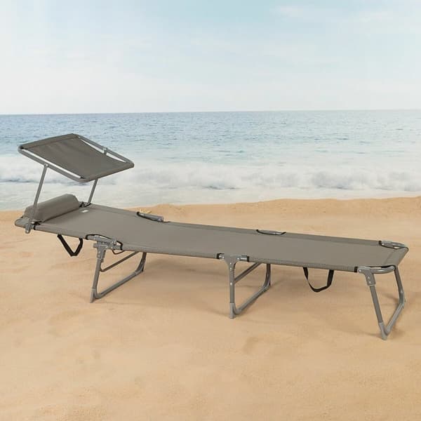 Šezlongas Aktive Harmaa 193 x 53 x 30 cm Taitettava Parasol