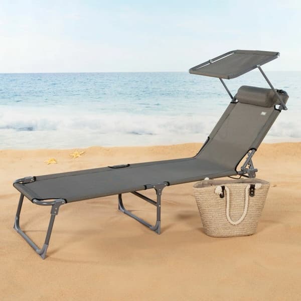 Šezlongas Aktive Harmaa 193 x 53 x 30 cm Taitettava Parasol