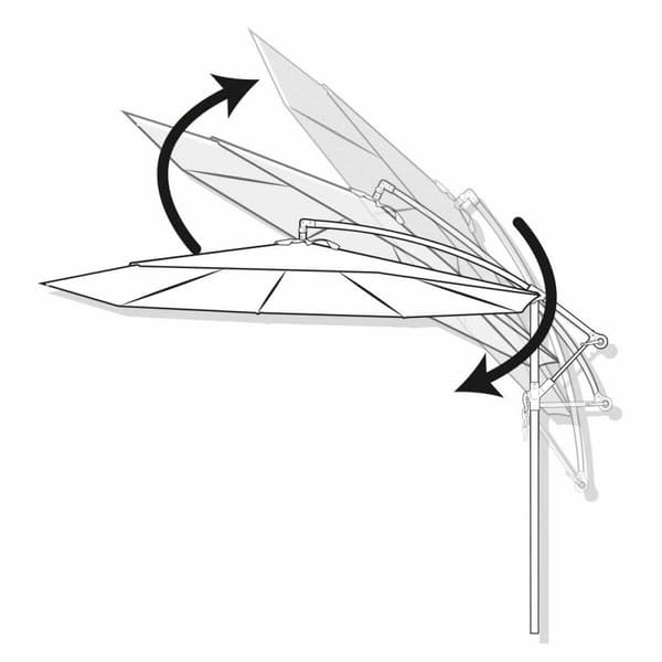 Parasol Aktive Roma 300 x 245 x 300 cm Antrasiitinharmaa Ø 4,8 cm Alumiini