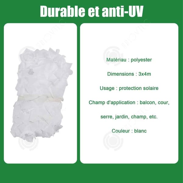 INN Skuggnät 3x4m polyester mesh multifunktion lämplig för trädgård pergolatält skugga tyg skuggduk tillagd