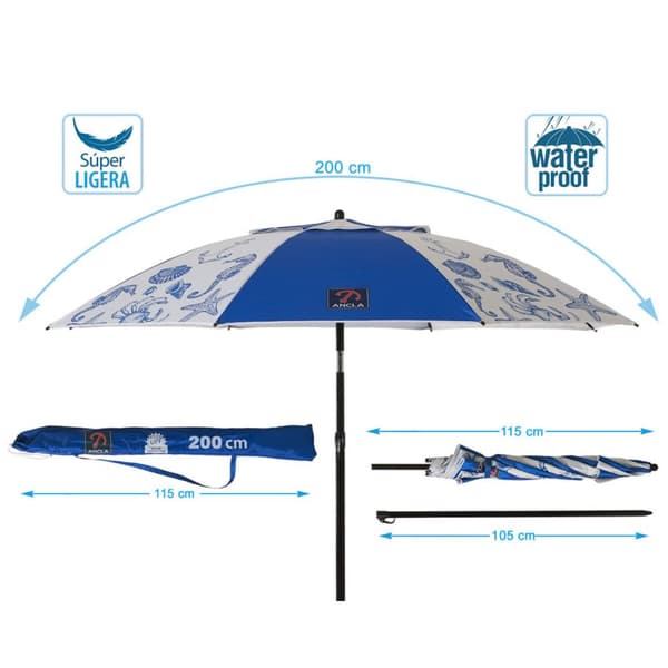 Aurinkovarjo Sininen Ø 200 cm SPF50+ Laivasto