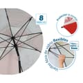 Pikkukuva 4 / 5: Aurinkovarjo Punainen Ø 180 cm SPF50+ Laivasto